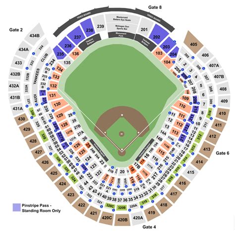 yankee stadium seat map with row numbers